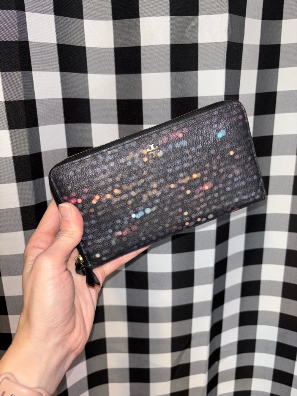 Tory Burch Emerson Black ‘Out of Focus’ Crossgrain Continental Wallet